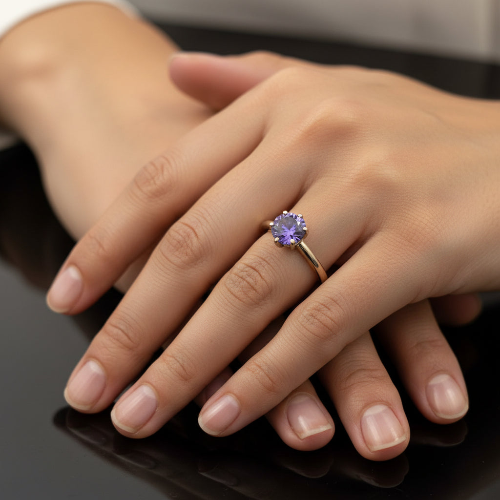 10K Tanzanite Ring, 5.5mm, 1.26gr