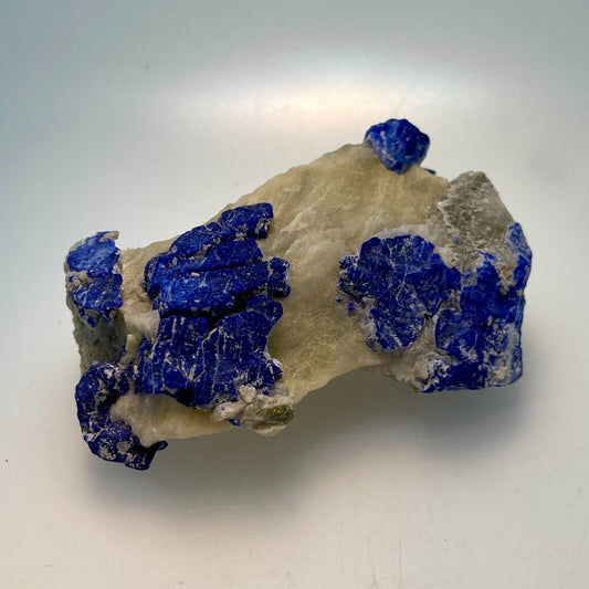 Lets learn about natural Azurite on Quartz and Calcite from Pakistan!