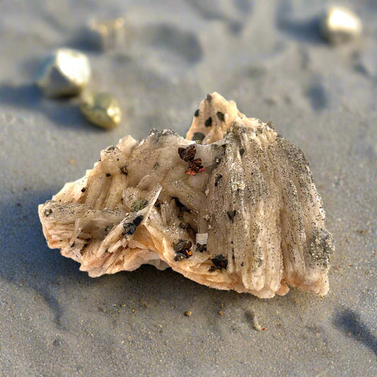 Pyrite, Chalcopyrite, & Calcite, Morocco, 7x6x3cm, 172gr