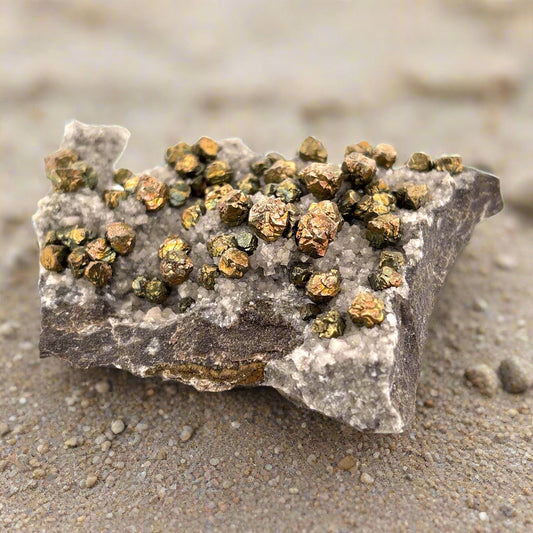 Pyrite & Calcite Specimen - Morocco - 5x8x1cm