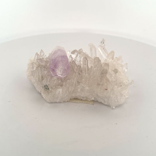 Quartz plate with Doubly Terminated Amethyst Specimen, Brazil, 93.65gr