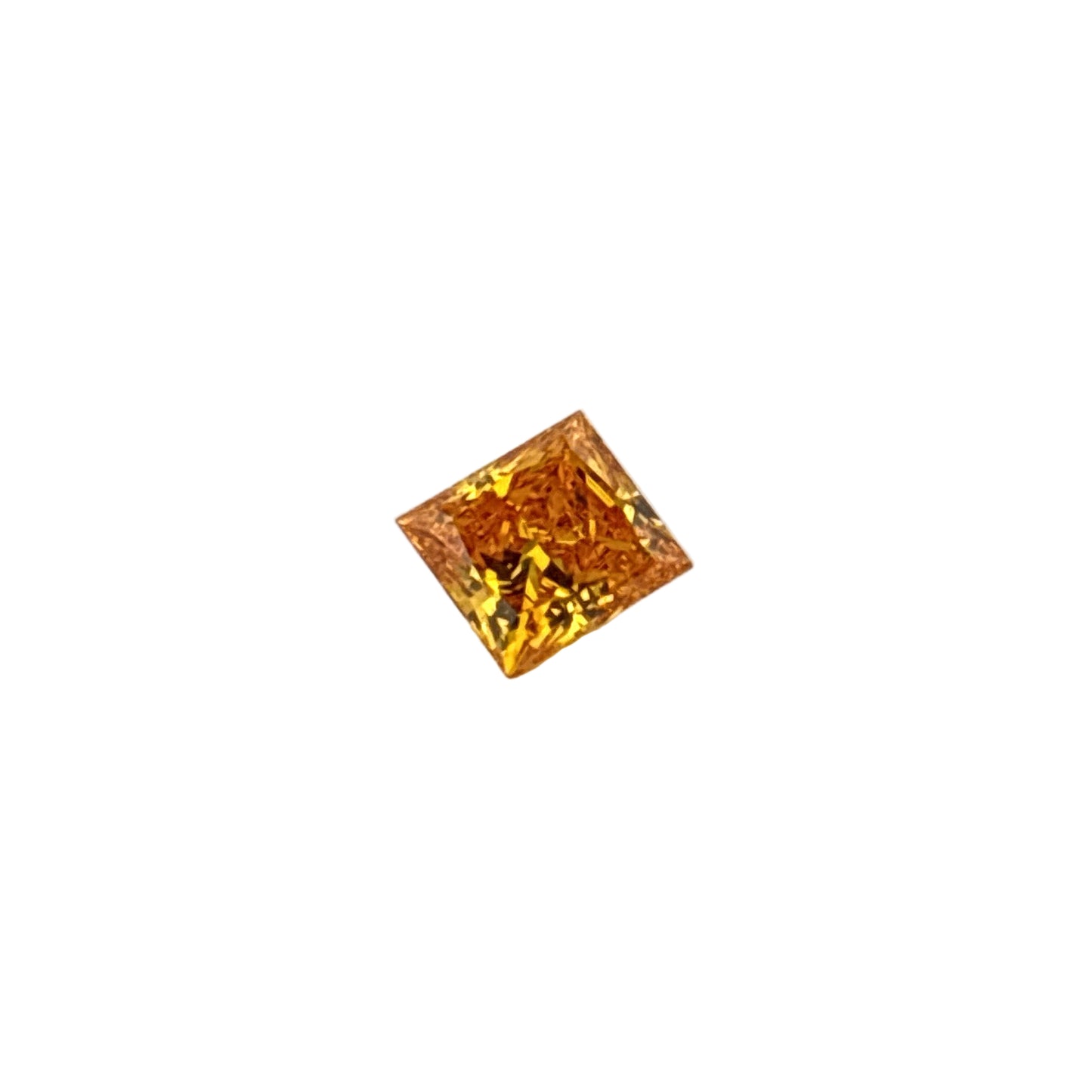 Certified Lab Grown Diamond, 1.58ct, Vivid Orange, SI1, Princess Cut