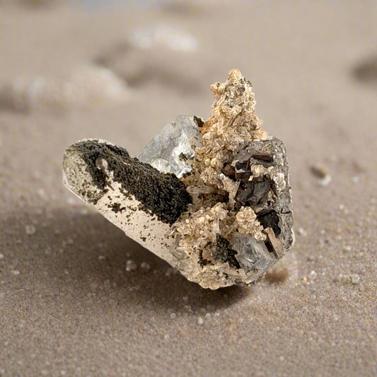 Quartz, Arsenopyrite, & Fluorite, Yaogangxian Mine, China, 2.5x3x3.5cm, 20.5gr