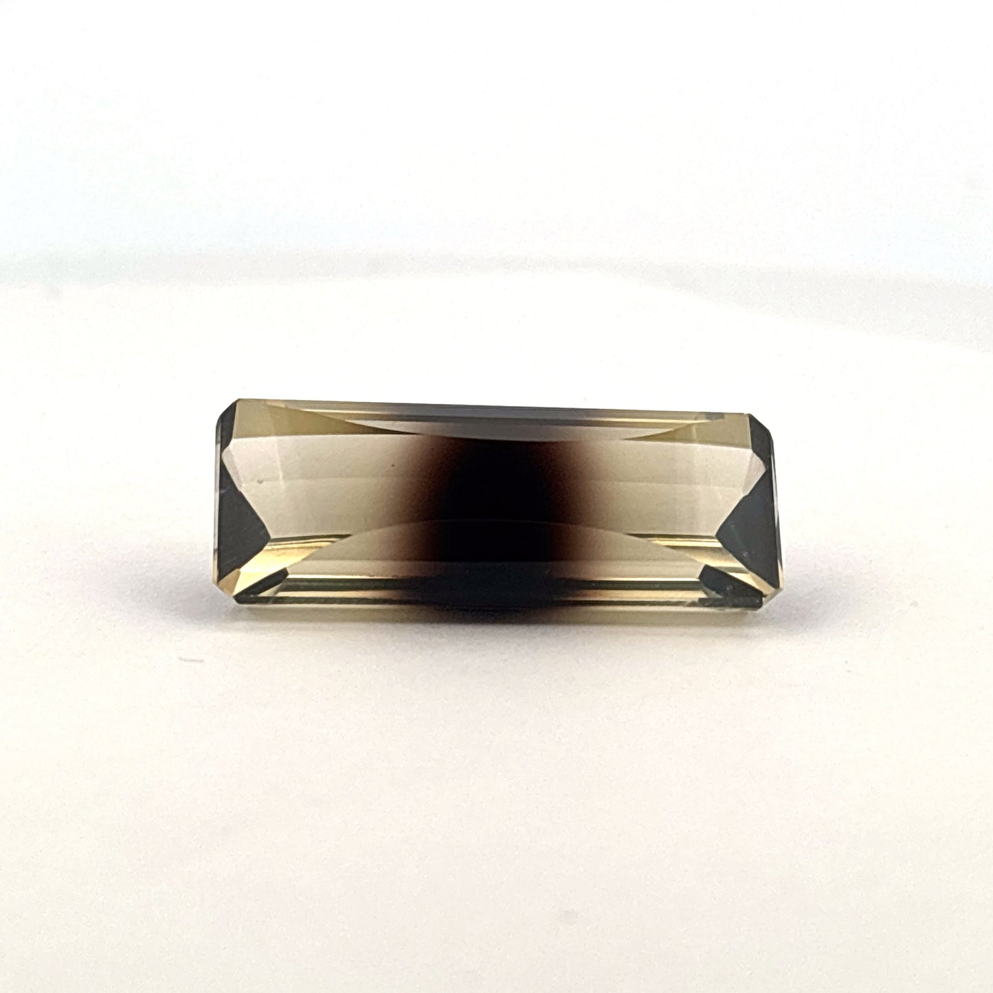 Citrine / Smokey Quartz Bi-Color, Emerald Cut, 34.5x14.25mm, 8.18gr