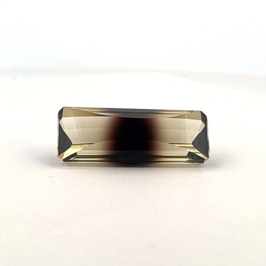 Citrine / Smokey Quartz Bi-Color, Emerald Cut, 34.5x14.25mm, 8.18gr