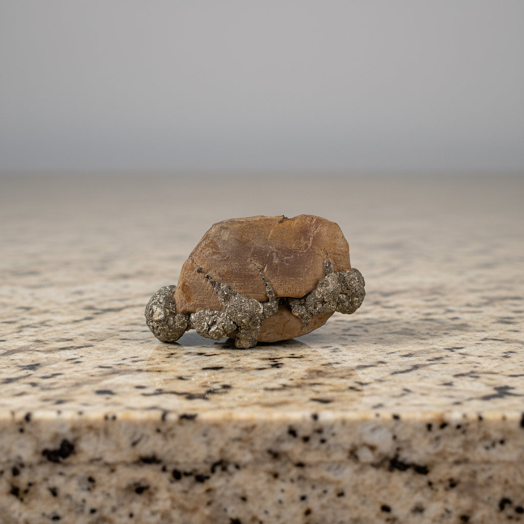 Pyrite on Limonite Clay, 9x5x4cm, 248gr, Supat Mine, Mansehra, Pakistan