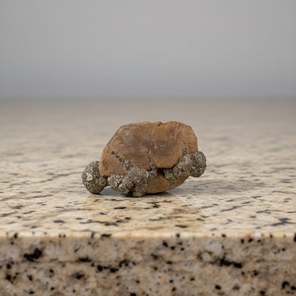 Pyrite on Limonite Clay, 9x5x4cm, 248gr, Supat Mine, Mansehra, Pakistan
