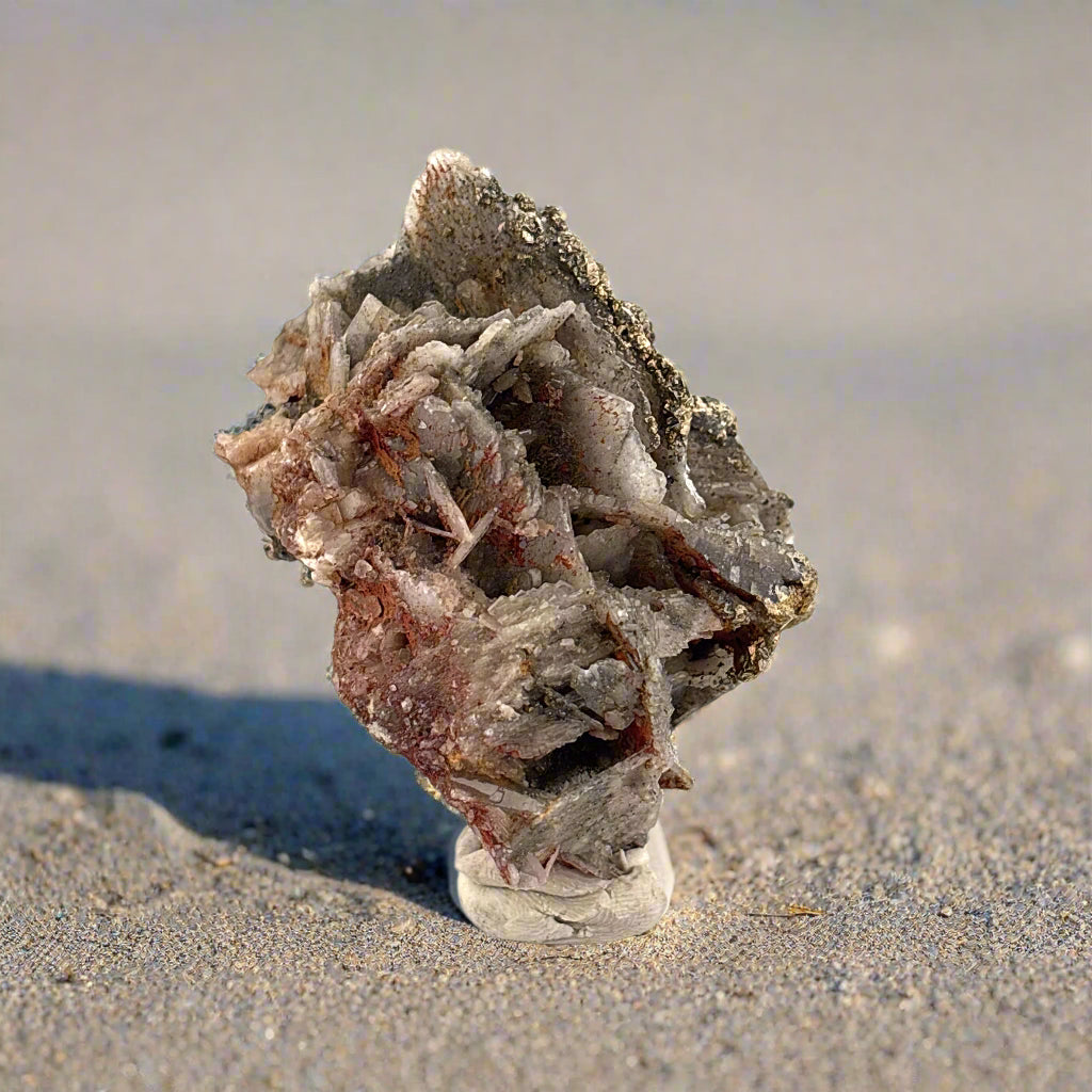 Pyrite on Calcite with Iron Staining, Morocco, 7x5x3cm, 94gr