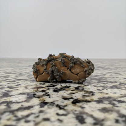 Pyrite on Limonite Clay, 10x5x4cm, 359gr, Supat Mine, Mansehra, Pakistan