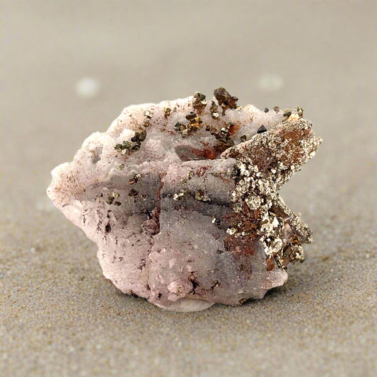 Pyrite on Quartz from Morocco, 7x5x3.5cm, 111gr