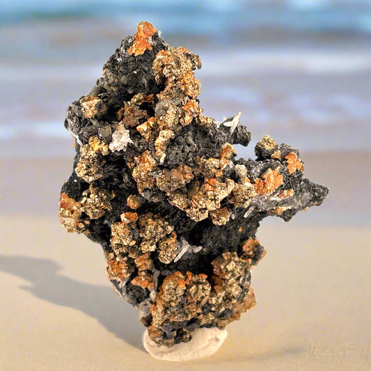 Cerussite, Hematite, Pyrite, & Galena Specimen - Ojuela Mine, Mapimi, Mun. De Mapimi, Durango, Mexico - 8.5x6.5x3.5mm