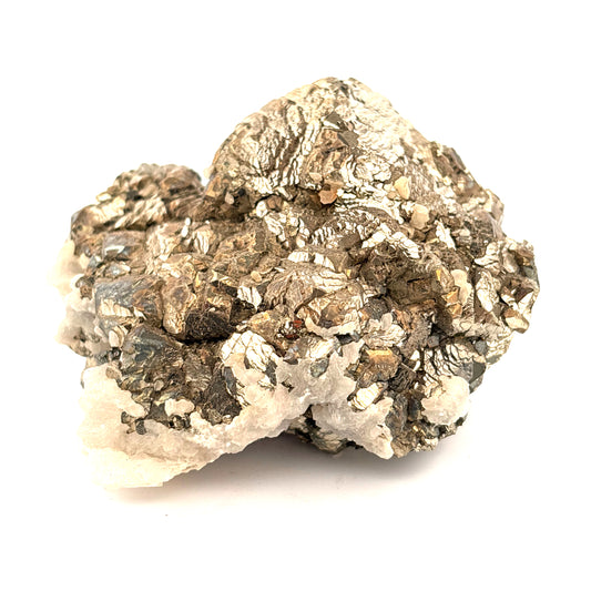 Pyrite on Calcite, Trepca, Kosovo 6x5x3cm