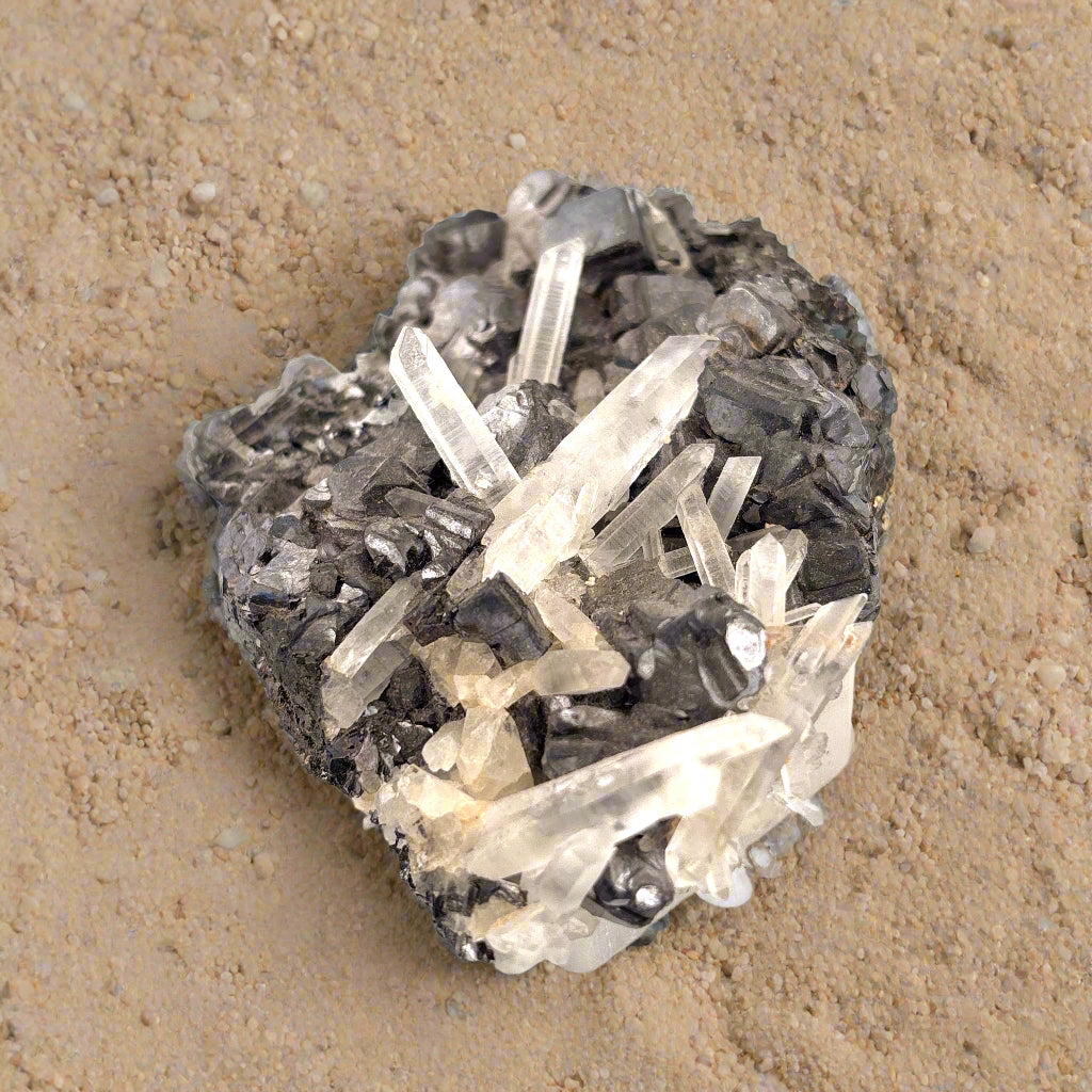 Quartz Crystals on Galena, Manchan Mine, Bulgaria, 203.59g