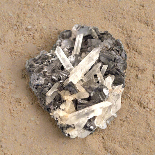 Quartz Crystals on Galena, Manchan Mine, Bulgaria, 203.59g