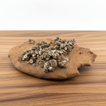 Rare! Pyrite on Limonite Clay, 949gr, 27x10x6cm, Supat Mine, Mansehra, Pakistan