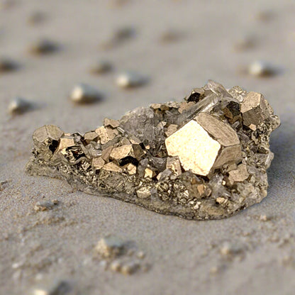 Pyrite & Quartz Specimen, Brazil, 6.56gr, 31x21x13mm