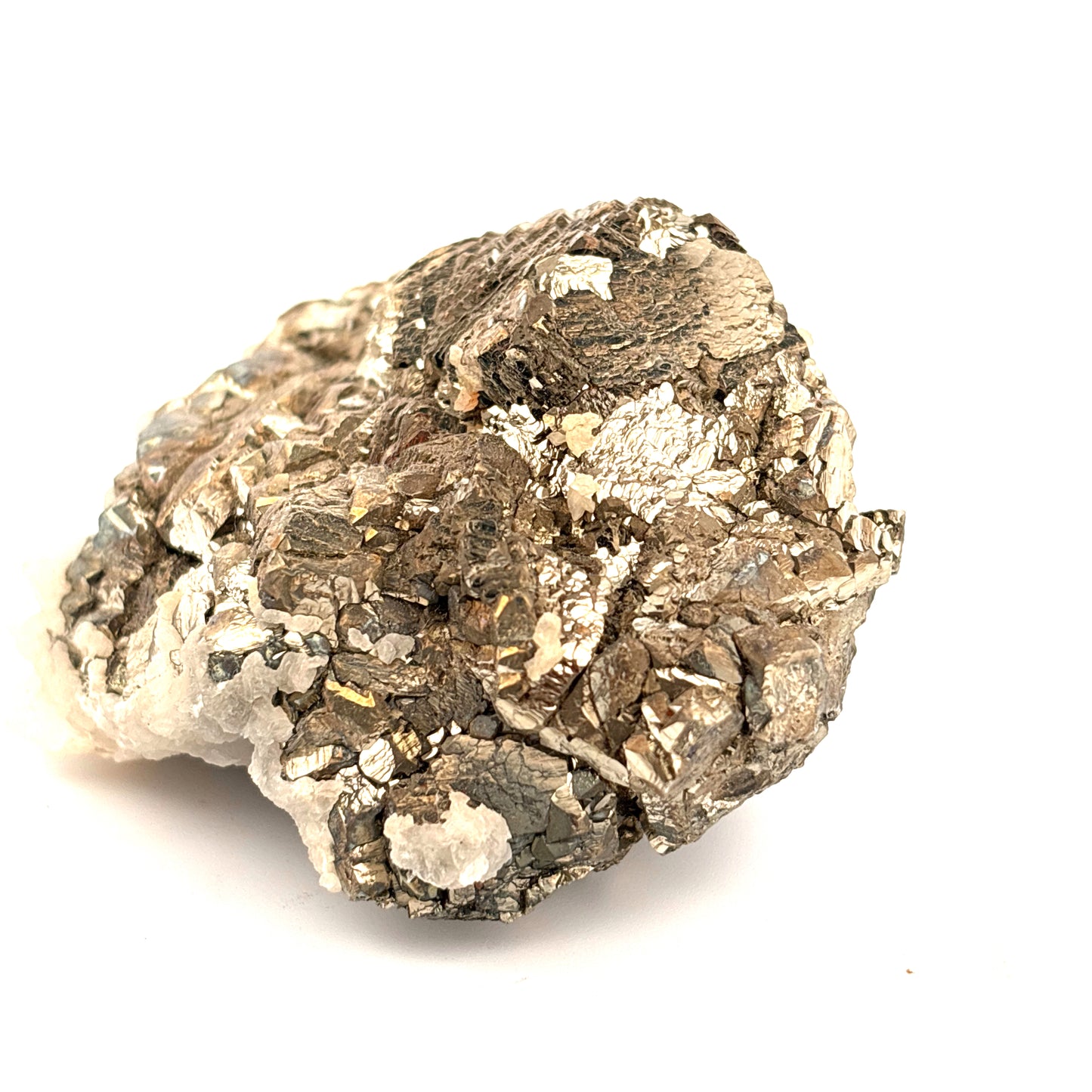 Pyrite on Calcite, Trepca, Kosovo 6x5x3cm