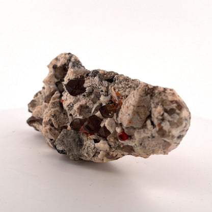 Garnet, Smokey Quartz, Mica, & Calcite Specimen, Brazil, 12x5x3cm