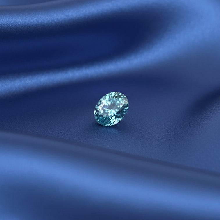 Certified Lab Grown Diamond, 0.97ct, VS2, Fancy Vivid Blue, 6.33 - 6.32 x 3.95mm