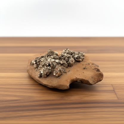 Rare! Pyrite on Limonite Clay, 949gr, 27x10x6cm, Supat Mine, Mansehra, Pakistan