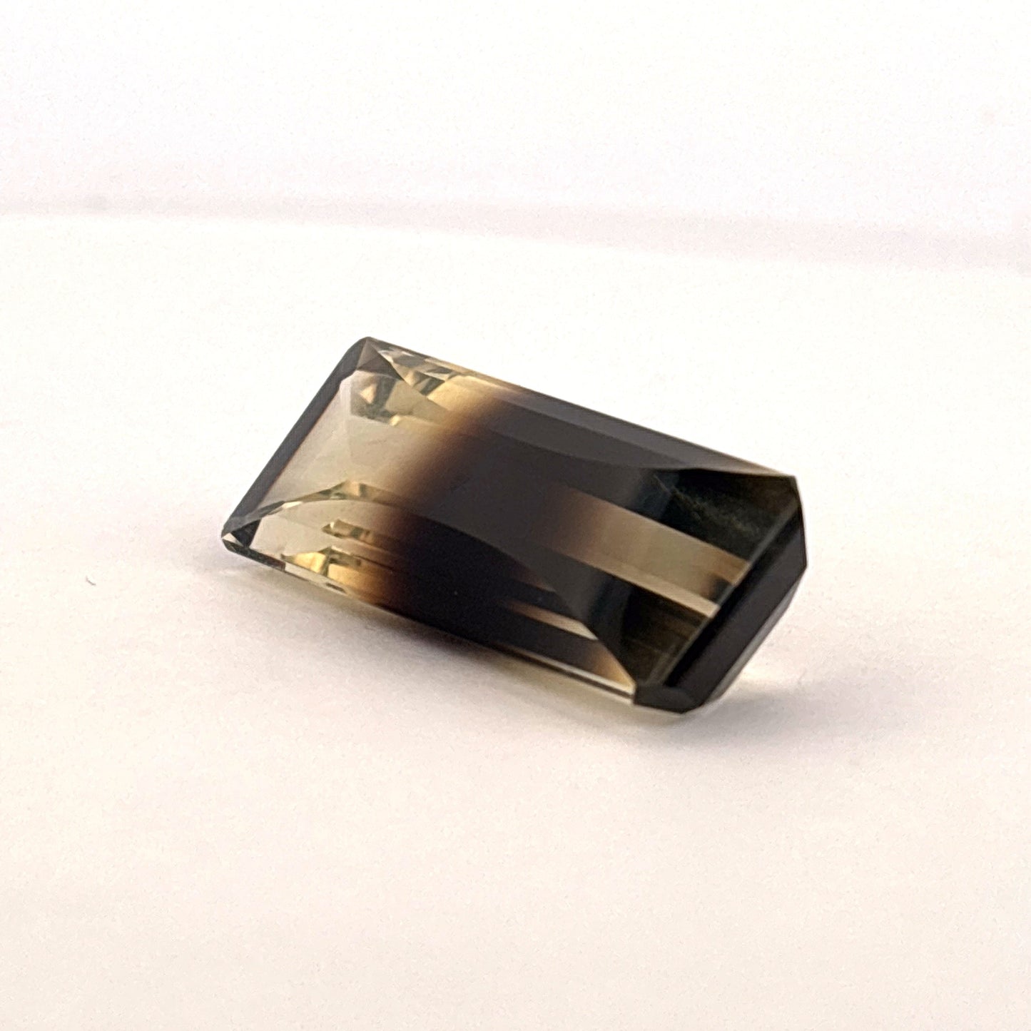 Citrine / Smokey Quartz Bi-Color, Emerald Cut, 34.5x14.25mm, 8.18gr