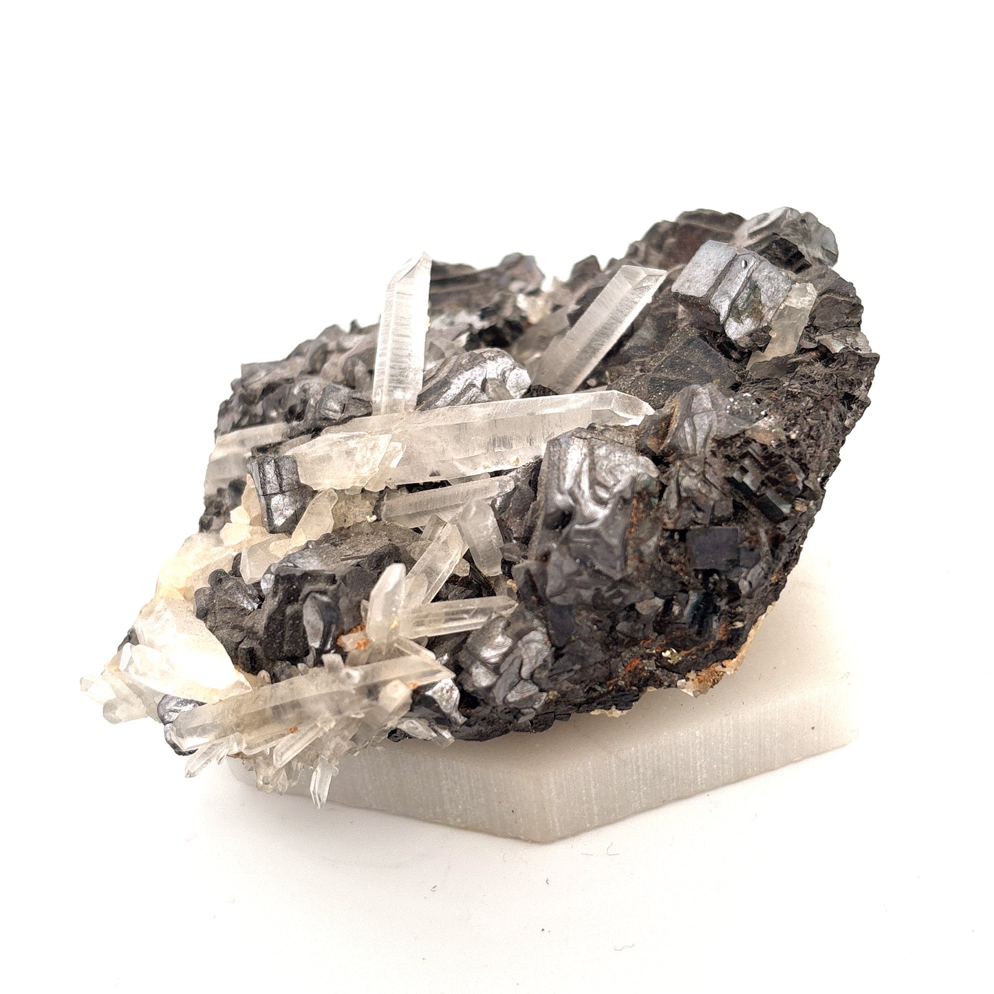 Quartz Crystals on Galena, Manchan Mine, Bulgaria, 203.59g