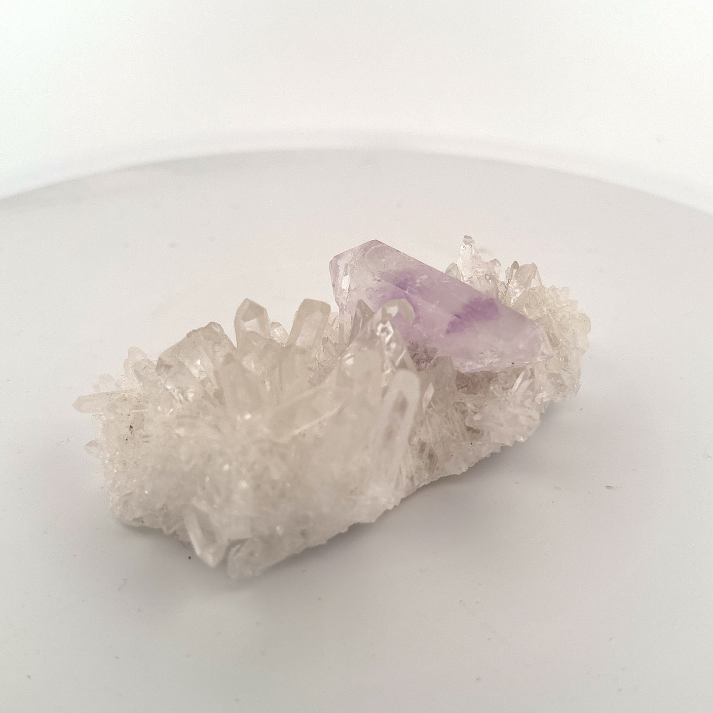 Quartz plate with Doubly Terminated Amethyst Specimen, Brazil, 93.65gr