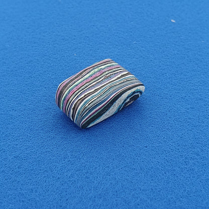 Funkrite Free From Cabocheon “Fordite” Galveston, TX, 28x17x12mm, 35.94ct - HIGHLY FLOURESCENT