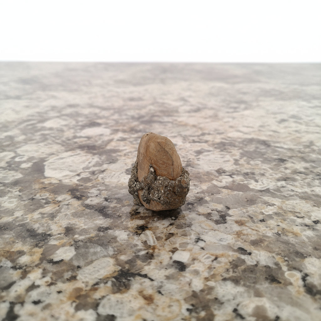 Pyrite on Limonite Clay, 9x5x4cm, 248gr, Supat Mine, Mansehra, Pakistan