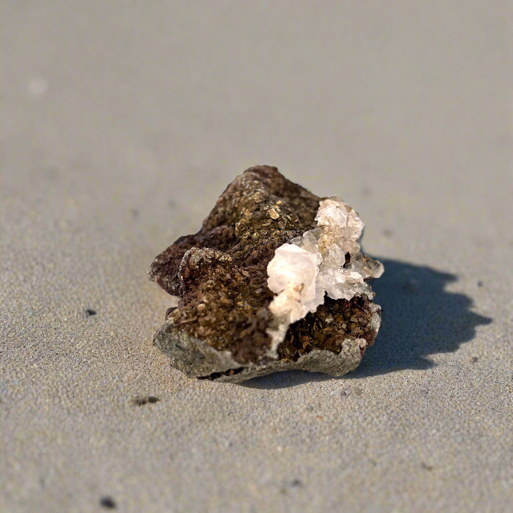 Pyrite & Quartz Specimen, Morocco, 10x6x3.5cm, 249gr