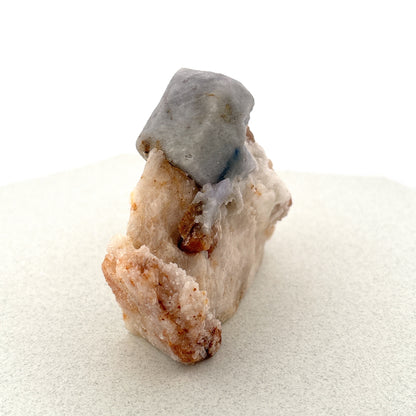 Fluorescent Hackmanite & Calcite on Quartz, 159.06gr, Pakistan