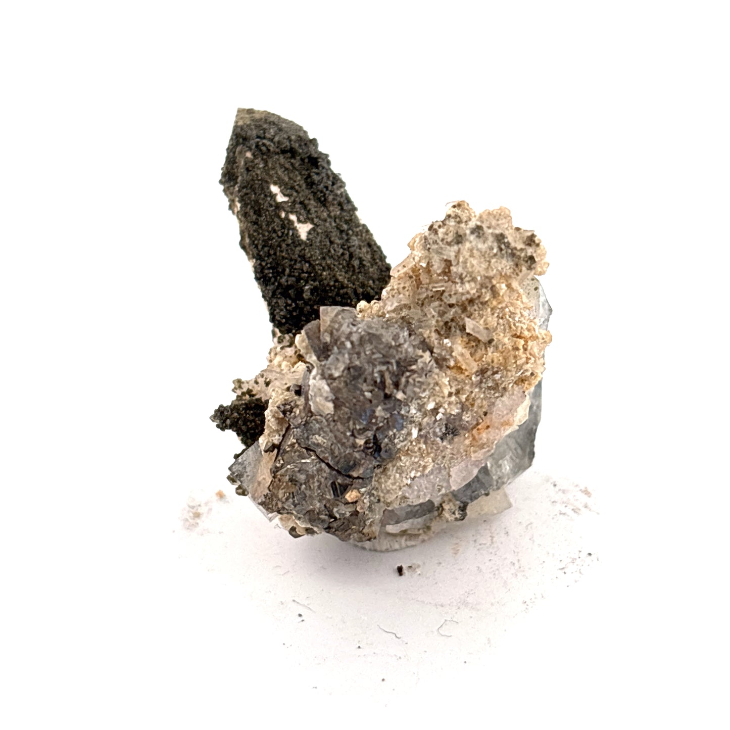 Quartz, Arsenopyrite, & Fluorite, Yaogangxian Mine, China, 2.5x3x3.5cm, 20.5gr