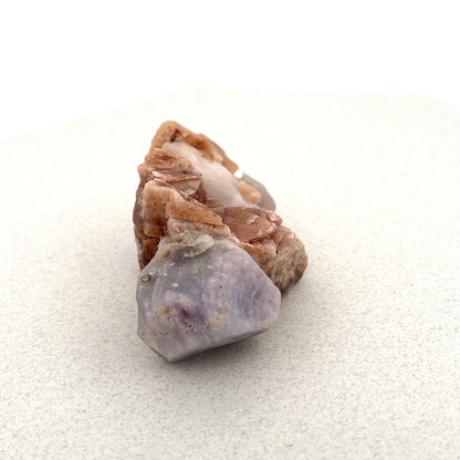 Fluorescent Hackmanite & Calcite on Quartz, 46.69gr, 53x35x23mm