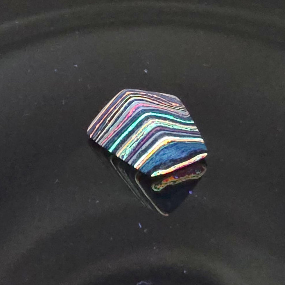 Funkrite Free From Cabocheon “Fordite” Galveston, TX, 25x21x27mm, 34.2ct - Highly Fluorescent