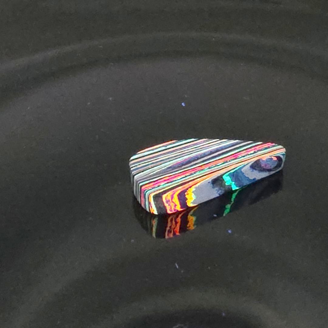 Funkrite Free From Cabocheon “Fordite” Galveston, TX, 36x17x7mm, 22.50ct - Highly Fluorescent