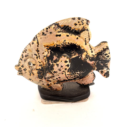 Paintbrush Stone Fish Carving 58x24x52mm