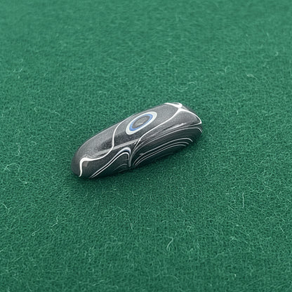 Black Sheen Dodge "Fordite" Caboceon, Sterling Heights Plant, Michigan, 36x13x10mm, 17.31ct