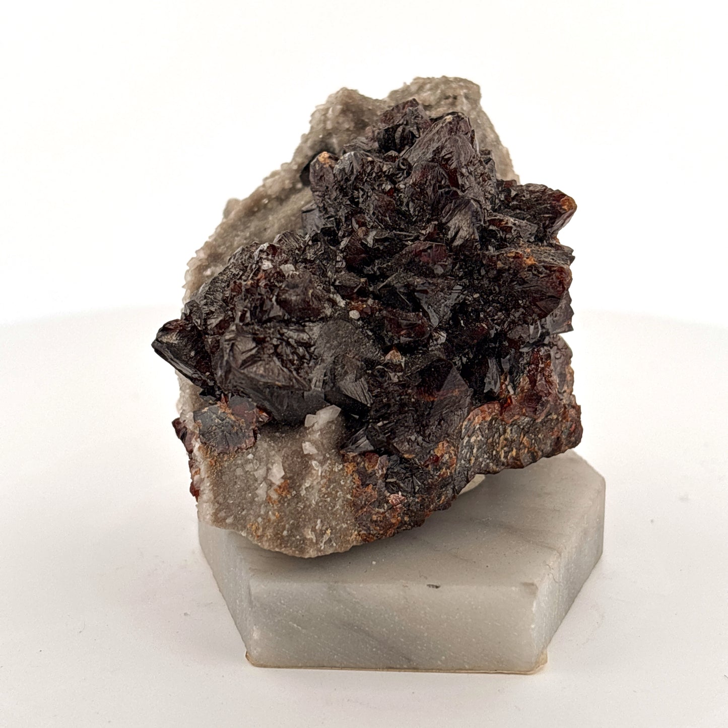 Sphalerite & Quartz on Marble Base, MO, USA, 140.95gr