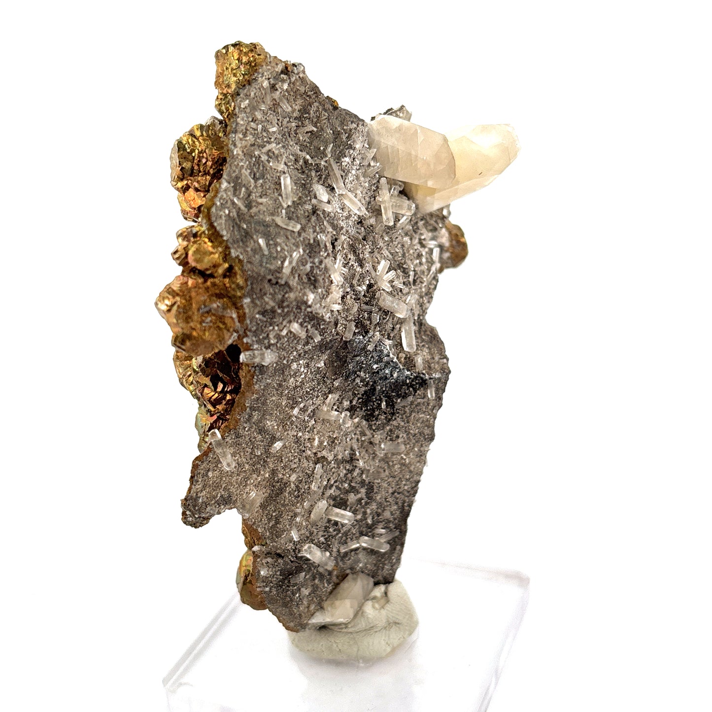 Pyrite & Quartz, Sweetwater Mine, Reynolds Co., MO, USA Mined 2007, 198.21gr