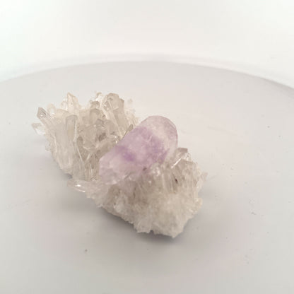 Quartz plate with Doubly Terminated Amethyst Specimen, Brazil, 93.65gr