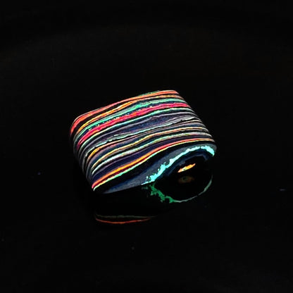 Funkrite Free From Cabocheon “Fordite” Galveston, TX, 28x17x12mm, 35.94ct - HIGHLY FLOURESCENT