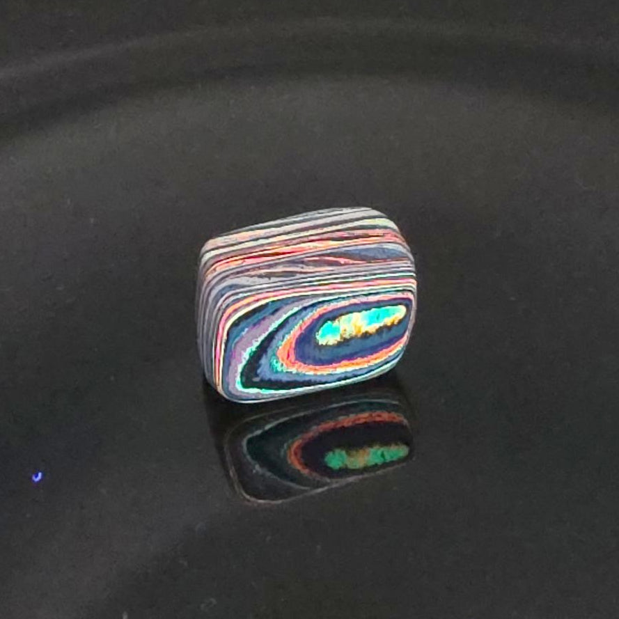 Funkrite Free From Cabocheon “Fordite” Galveston, TX, 21x17x14mm, 30.49ct - Highly Fluorescent