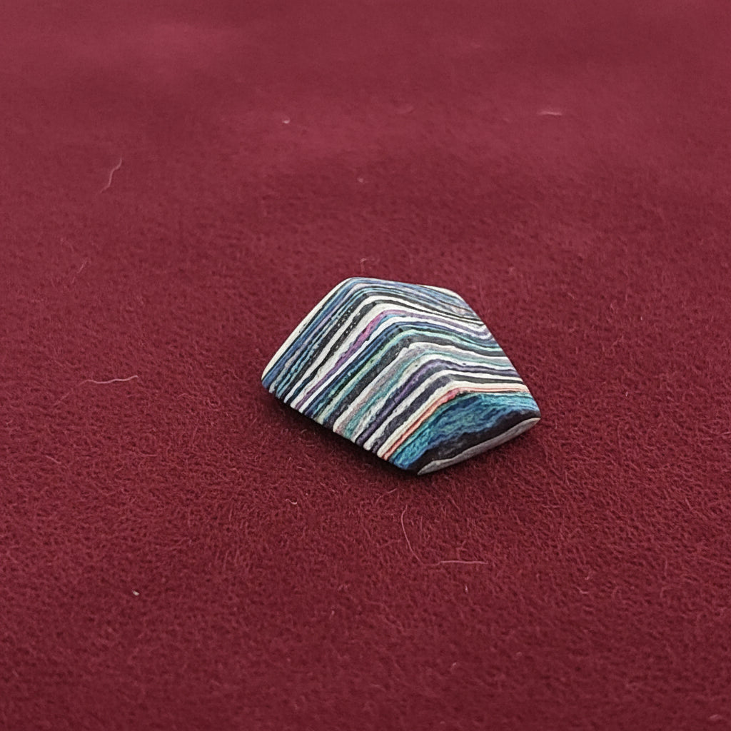 Funkrite Free From Cabocheon “Fordite” Galveston, TX, 25x21x27mm, 34.2ct - Highly Fluorescent