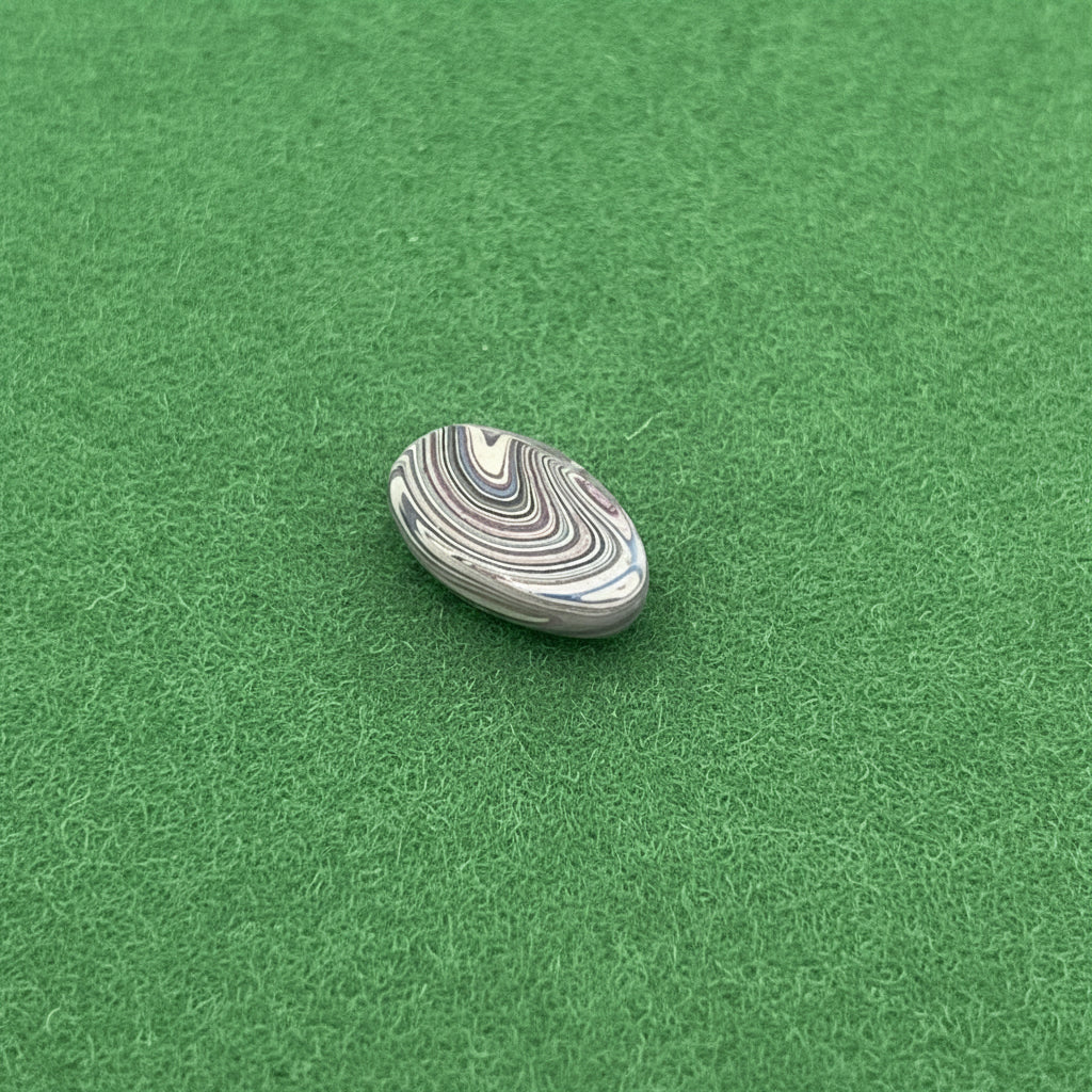 KC F-150 Plant Fordite 1960-1970 Free Form Cabocheon, 23x13x4mm, 5.95ct