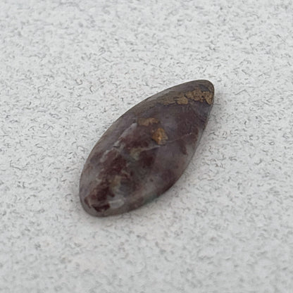 Mohawkite & Copper Replacement Agate Cabochon, 4.24ct 19x8x3mm