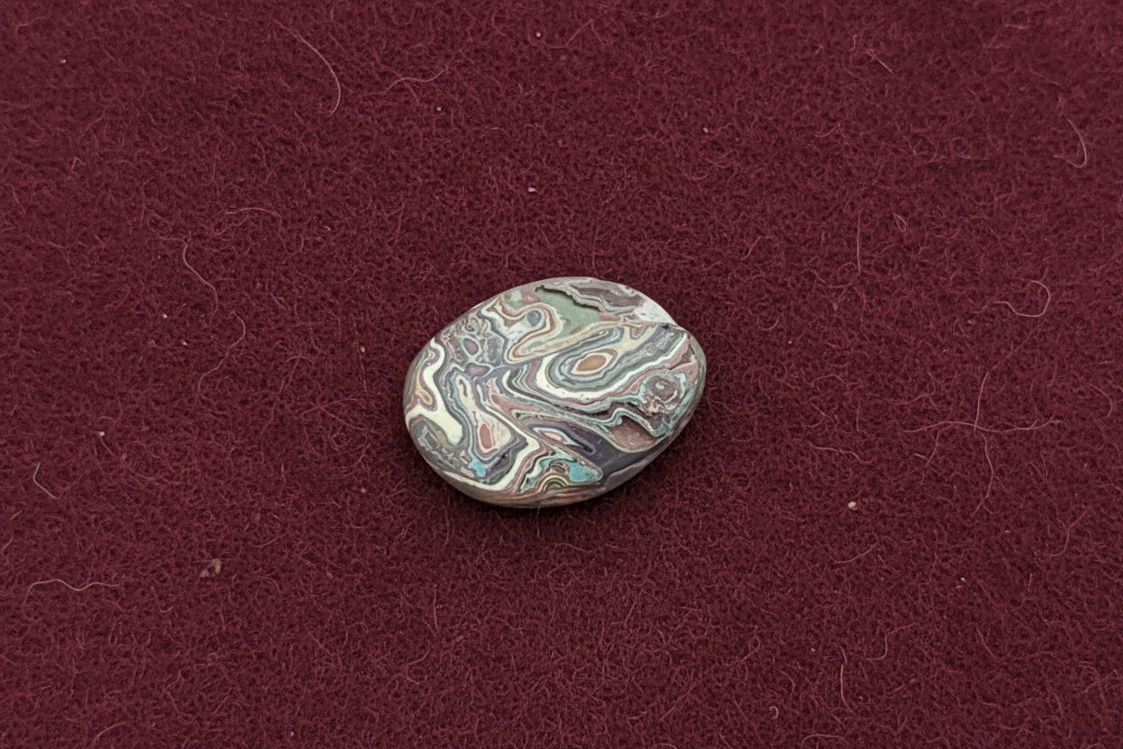 Cadilite, Cadilac Ranch "Fordite" Free From Cabocheon, Amarillo, Texas, 5.18ct 25x17x3mm