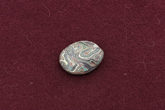 Cadilite, Cadilac Ranch "Fordite" Free From Cabocheon, Amarillo, Texas, 5.18ct 25x17x3mm