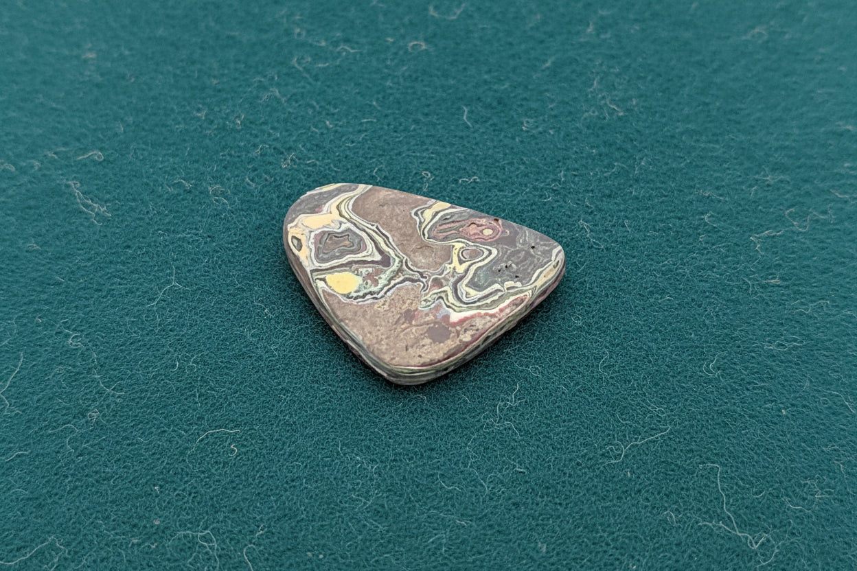 Cadilite, Cadilac Ranch "Fordite" Free From Cabocheon, Amarillo, Texas, 6.26ct 26x23x3mm