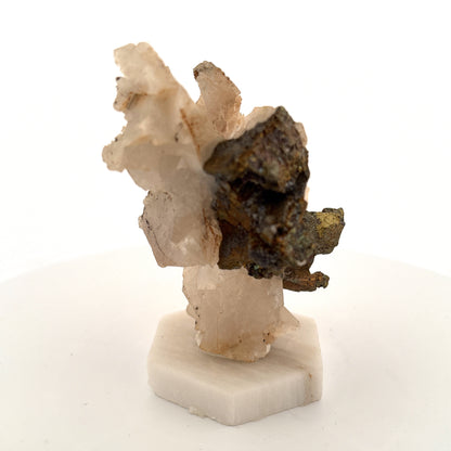 Chalcopyrite on Calcite, Madan Mine, Bulgaria, 9x6x8cm