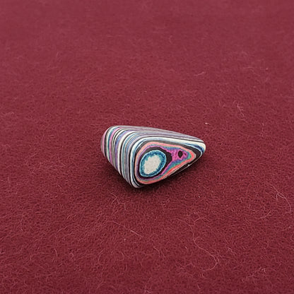 Funkrite Free From Cabocheon “Fordite” Galveston, TX, 26x18x12mm, 24.41ct - Highly Fluorescent